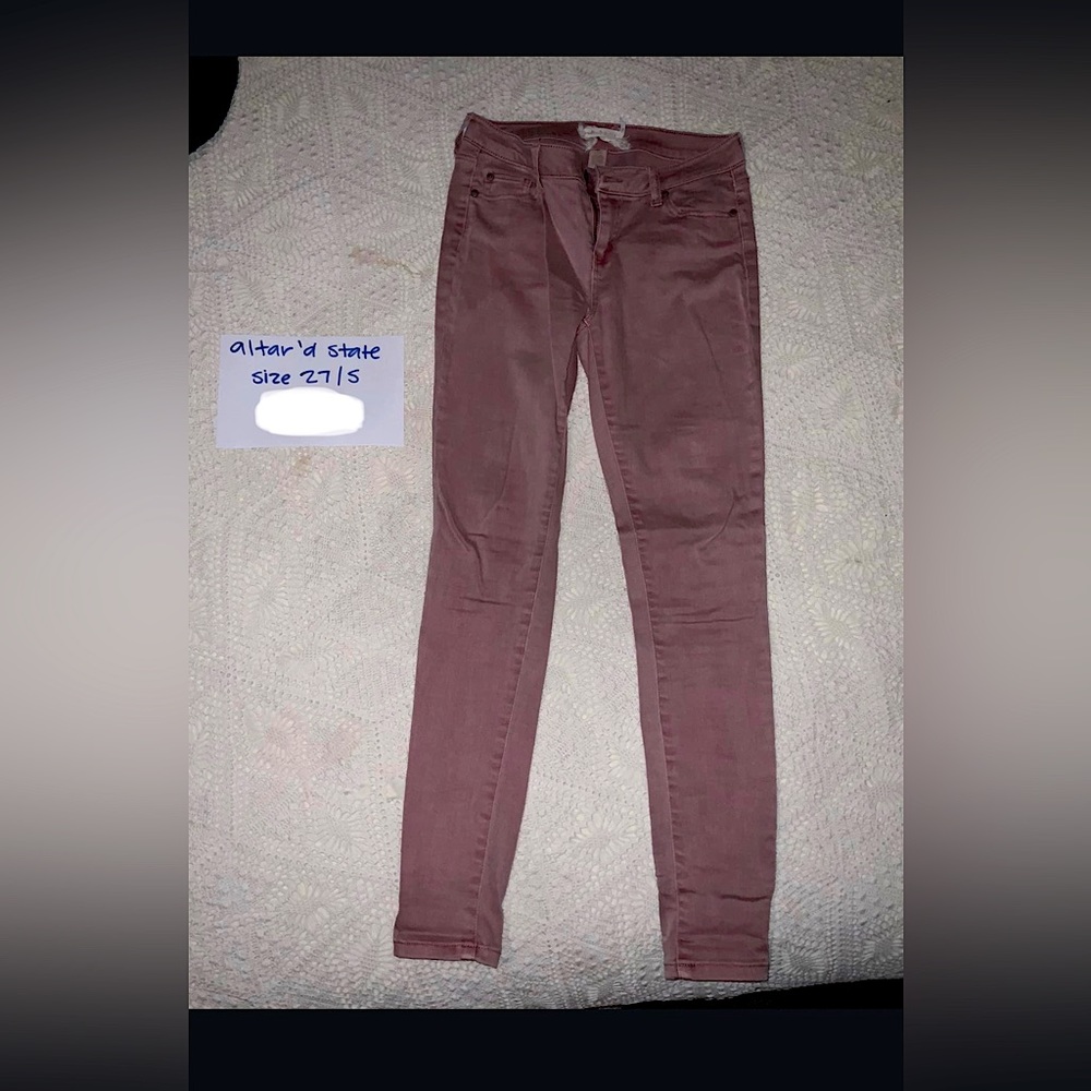Altar’d State colored denim (skinny jeans) - light pink/rose/beige color